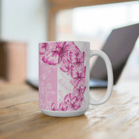 Coffee Mug 15oz-Pink Butterfly Duo-White