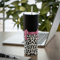 Skinny Tumbler, 20oz-Glam Pink Bow-Snow Leopard-Black