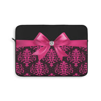 Laptop Sleeve-Passion Pink Bow-Passion Pink Lace-Black