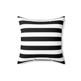 Square Pillow-Black White-Stripes