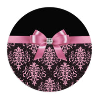 Mouse Pad-Glam Pink Bow-Pink Lace-Black