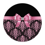 Mouse Pad-Glam Pink Bow-Pink Lace-Black