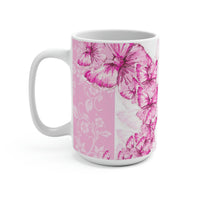 Coffee Mug 15oz-Pink Butterfly Duo-White