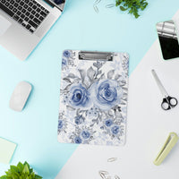 Clipboard-Stormy Blue-Floral Stencil-White