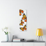 Canvas Art Panel 12"X36"in-Orange Butterflies-Illegible Cursive-Variant 3