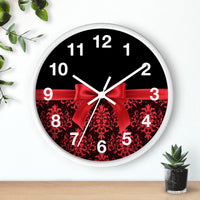 Wall Clock-Glam Red Bow-Red Lace-Black