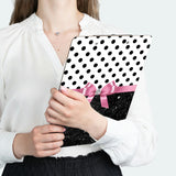 Clipboard-Glam Pink Bow-Black Polka Dots-Black Glitter