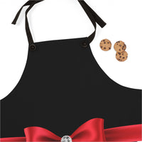 Apron-Glam Red Bow-Snow Leopard-Black
