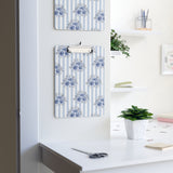 Clipboard-Soft Blue-Floral Pinstripes