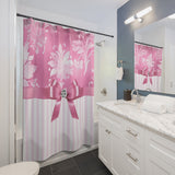 Shower Curtains-Glam Pink Bow- Pink White Stencil-Pink White Pinstripes