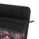 Laptop Sleeve-Glam Pink Bow-Pink Lace-Black