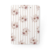 Clipboard-Neutral Browns-Floral Pinstripes