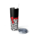 Skinny Tumbler, 20oz-Glam Red Bow-Snow Leopard-Black