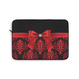 Laptop Sleeve-Red Bow-Red Lace-Black