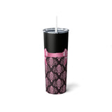 Skinny Tumbler, 20oz-Glam Pink Bow-Pink Lace-Black