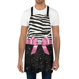 Apron-Glam Pink Bow-Zebra-Black Glitter