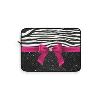 Laptop Sleeve-Glam Passion Pink Bow-Zebra-Black Glitter