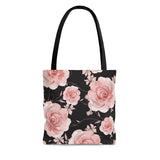 Tote Bag-Pink Rose-Pink Stencil-Black