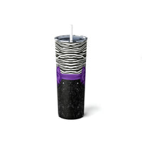 Skinny Tumbler, 20oz-Glam Purple Bow-Zebra-Black Glitter