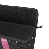 Laptop Sleeve-Pink Bow-Black Polka Dots-Black Glitter