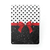 Clipboard-Glam Red Bow-Black Polka Dots-Black Glitter