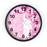 Wall Clock-Pink Butterfly Duo-White