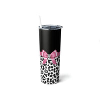 Skinny Tumbler, 20oz-Glam Pink Bow-Snow Leopard-Black