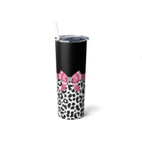 Skinny Tumbler, 20oz-Glam Pink Bow-Snow Leopard-Black