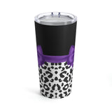 Tumbler 20oz-Glam Purple Bow-Snow Leopard-Black