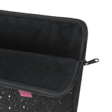 Laptop Sleeve-Pink Bow-Black Polka Dots-Black Glitter