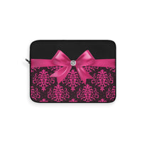 Laptop Sleeve-Passion Pink Bow-Passion Pink Lace-Black