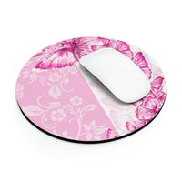 Mouse Pad-Pink Butterfly Duo-White