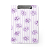 Clipboard-Purple Lilac-Floral Pinstripes