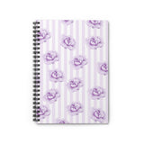 Spiral Notebook-Purple Lilac-Pinstripes-Ruled Lined