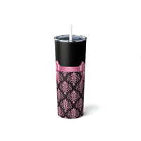 Skinny Tumbler, 20oz-Glam Pink Bow-Pink Lace-Black