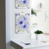 Clipboard-Soft Blue Floral-Soft Blue Horizontal Stripes-White