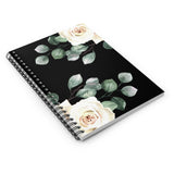 Spiral Notebook-White Rose-Black