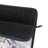 Laptop Sleeve-Soft Purple-Floral Stencil-White