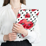 Clipboard-Rouge Red Floral-Black Polka Dots-White