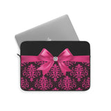 Laptop Sleeve-Passion Pink Bow-Passion Pink Lace-Black