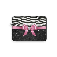 Laptop Sleeve-Glam Pink Bow-Zebra-Black Glitter