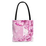 Tote Bag-Pink Butterfly Duo-White