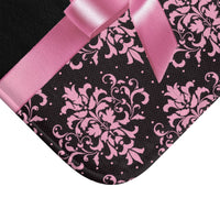 Bath Mat-Glam Pink Bow-Pink Lace-Black