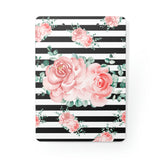 Clipboard-Lush Pink Floral-Black Horizontal Stripes-White