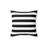 Square Pillow-Black White-Stripes