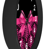 Wall Clock-Glam Passion Pink Bow-Passion Pink Lace-Black