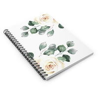 Spiral Notebook-White Rose-White