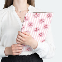 Clipboard-Pink Floral Pinstripes