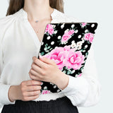 Clipboard-Magenta Pink Floral-White Polka Dots-Black