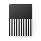 Clipboard-Glam Pink Bow-Black White Pinstripes-Black